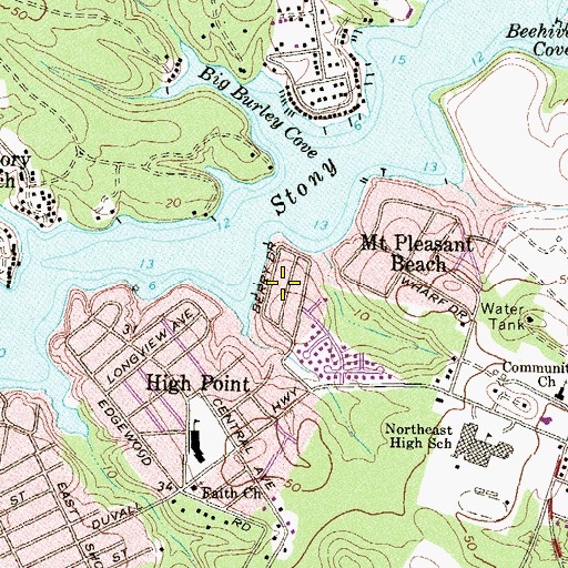 Topographic Map of Pine Haven, MD