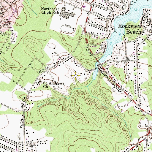 Topographic Map of Rock Creek Landing, MD