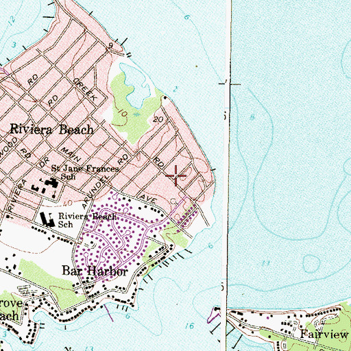 Topographic Map of Surfside, MD