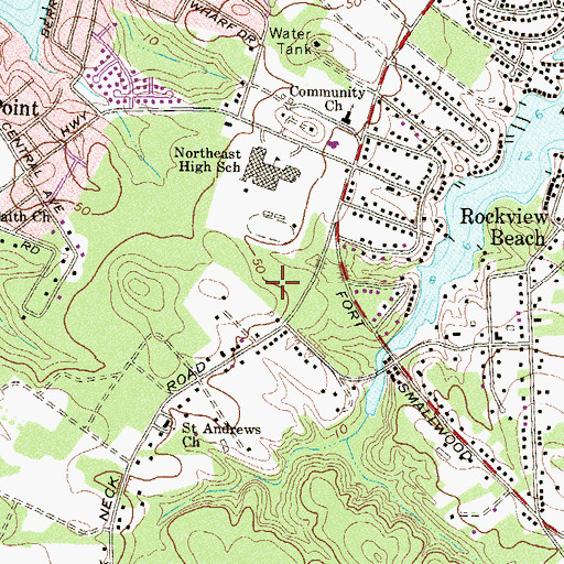Topographic Map of Tick Neck Park, MD