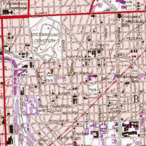 Topographic Map of Nazarene Baptist Church, MD