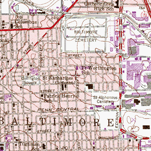 Topographic Map of Saint Pauls Church of God Apostolic, MD