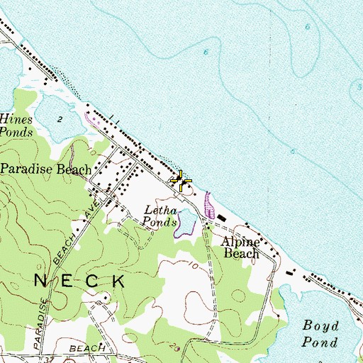 Topographic Map of Maryland Beach, MD