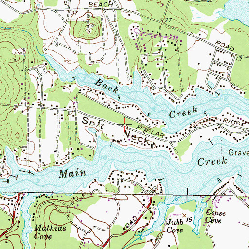Topographic Map of Poplar Ridge, MD