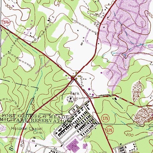 Topographic Map of Provinces Branch Library, MD