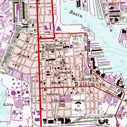 Topographic Map of Holy Cross School, MD