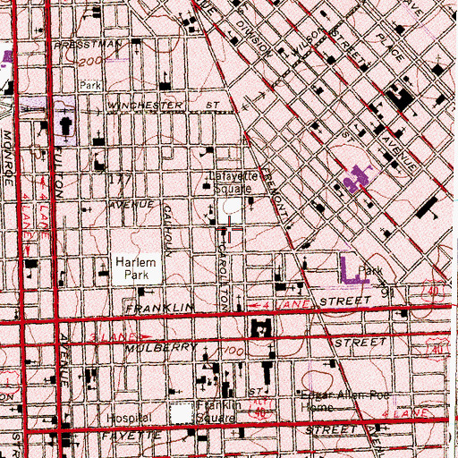 Topographic Map of Metropolitan United Methodist Church, MD