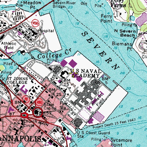 Topographic Map of Michelson Hall, MD
