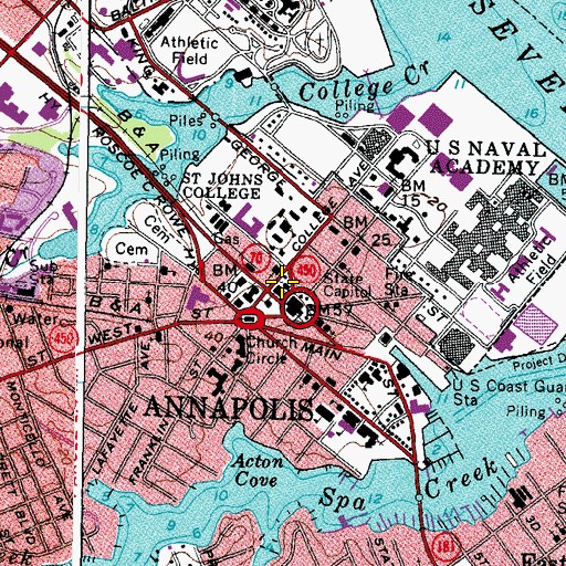 Topographic Map of Calvary Methodist Church, MD
