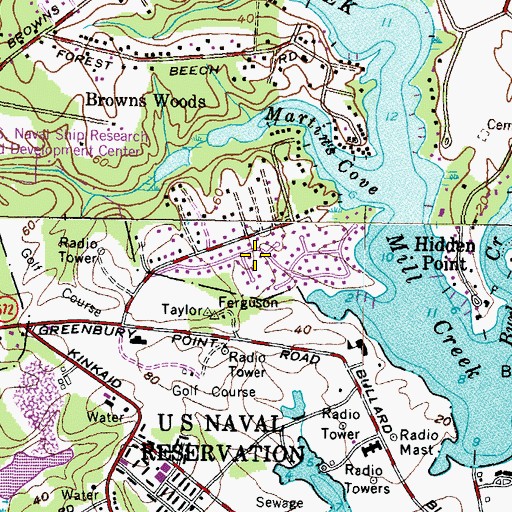 Topographic Map of Round View, MD