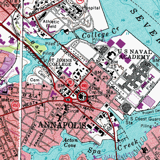 Topographic Map of State of Maryland Hall of Records, MD