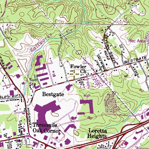 Topographic Map of Annapolis Plaza Shopping Center, MD