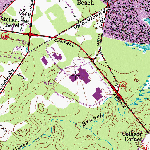 Topographic Map of Center of Applied Technology - South Campus, MD