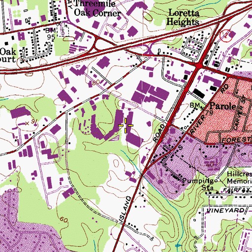 Topographic Map of Forest Plaza Shopping Center, MD