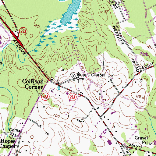 Topographic Map of Hopes Chapel (historical), MD