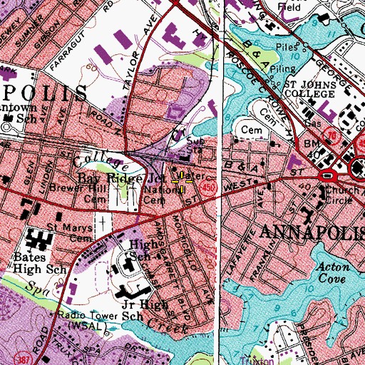 Topographic Map of Market Quay, MD