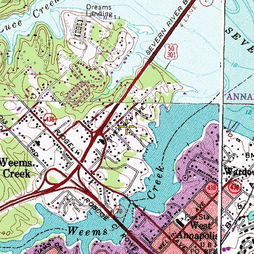 Topographic Map of Riverview Manor, MD