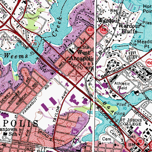 Topographic Map of West II Shopping Center, MD