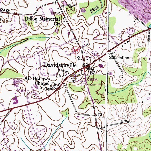 Topographic Map of Holy Family Roman Catholic Church, MD
