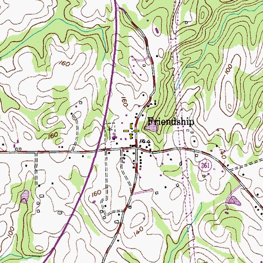 Topographic Map of Carters United Methodist Church, MD