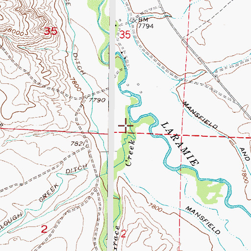 Topographic Map of Grace Creek, CO