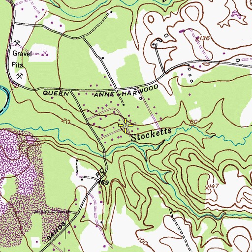 Topographic Map of Davidsonville Gardens, MD