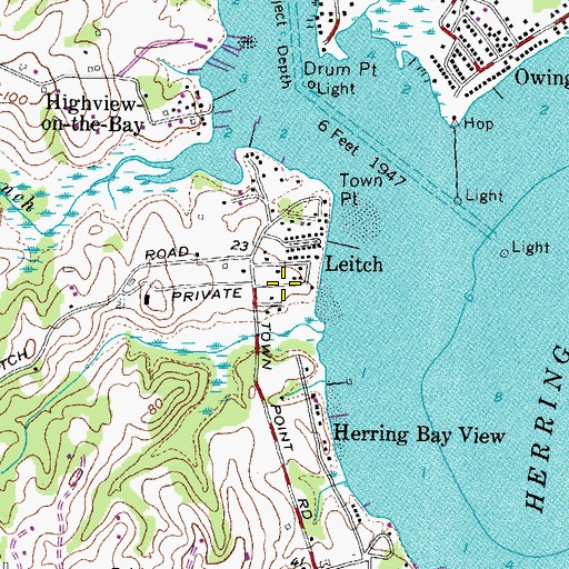 Topographic Map of Fairview, MD
