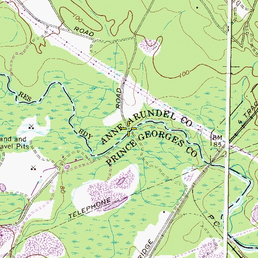 Topographic Map of Lemons Bridge (historical), MD