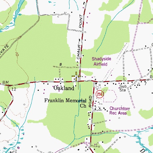 Topographic Map of Oakland Methodist Church, MD