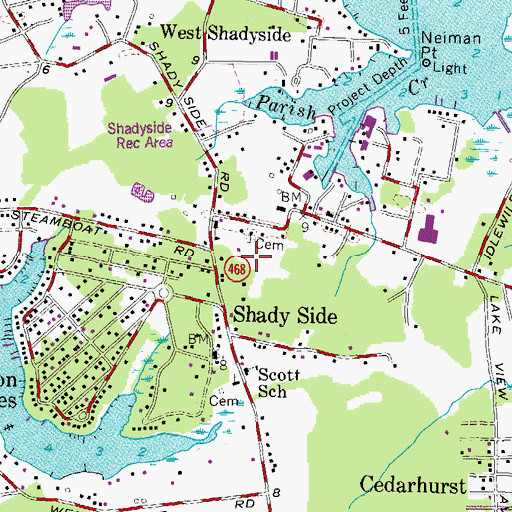 Topographic Map of Snug Harbor Park, MD