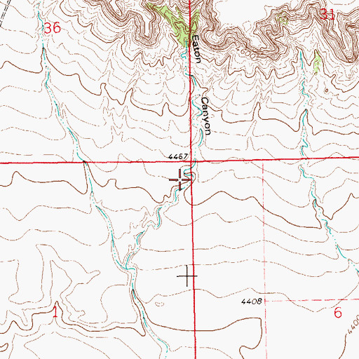 Topographic Map of Bob Eaton Canyon, CO