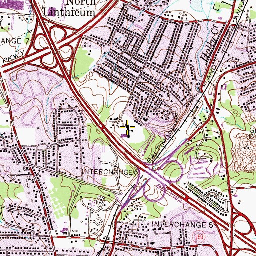 Topographic Map of Overlook Elementary School, MD