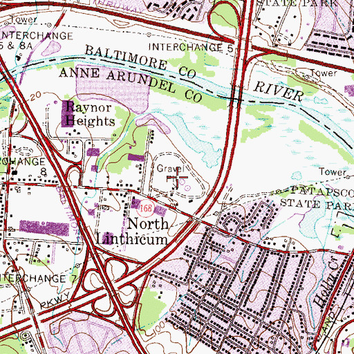 Topographic Map of Patapsco Industrial Park, MD