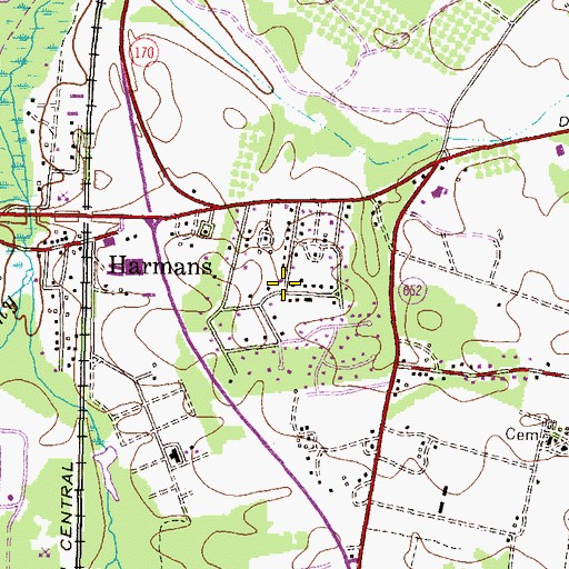 Topographic Map of Timber Ridge, MD