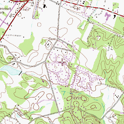 Topographic Map of Baldwin Hills, MD