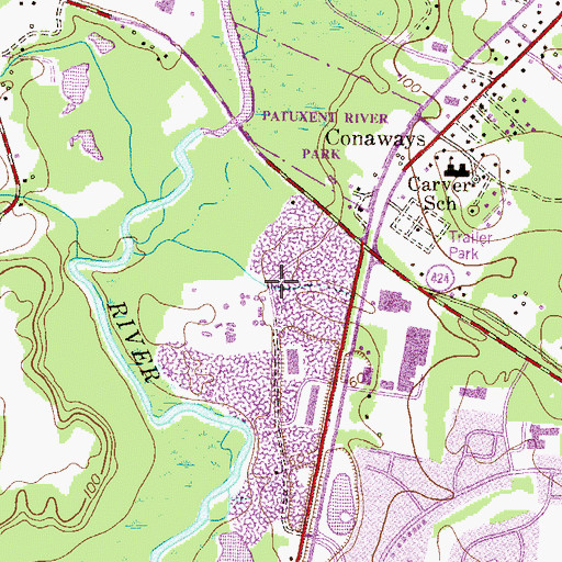 Topographic Map of Crofton Industrial Park, MD