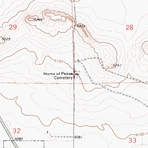 Topographic Map of Home of Peace Cemetery, CO