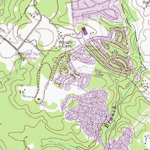 Topographic Map of Odenton Park, MD