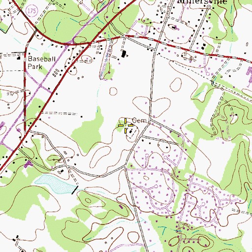 Topographic Map of Our Lady of the Field Cemetery, MD