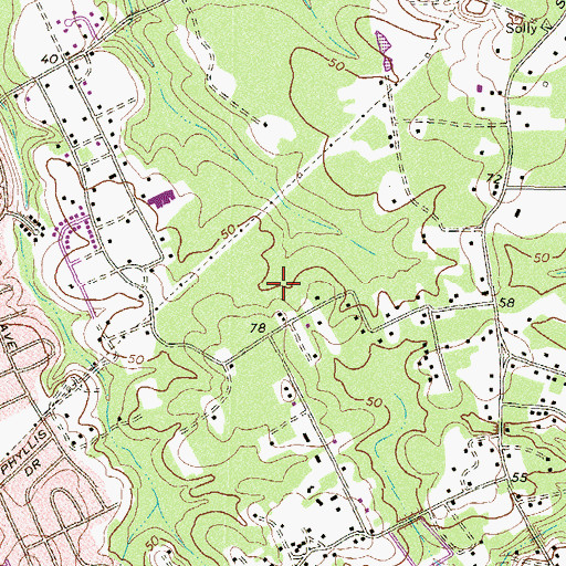 Topographic Map of Woods of Shannon, MD