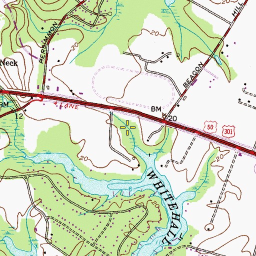 Topographic Map of Bay Manor Nursing Home, MD
