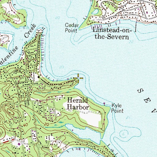 Topographic Map of Cocks Point, MD