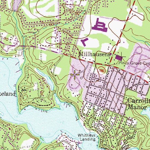 Topographic Map of Fair Winds, MD