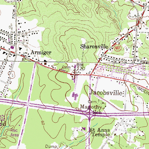 Topographic Map of Magothy United Methodist Church, MD