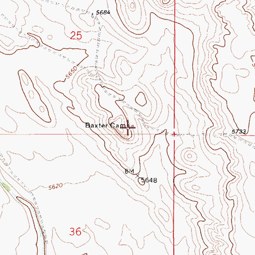 Topographic Map of Baxter Camp, CO