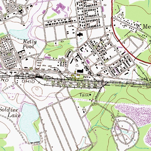 Topographic Map of Post Cemetery, MD