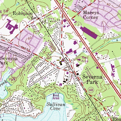 Topographic Map of Severna Park Elementary School, MD