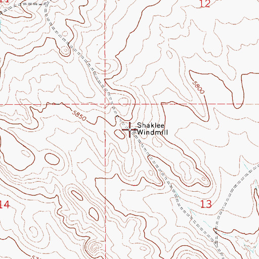 Topographic Map of Shaklee Windmill, CO