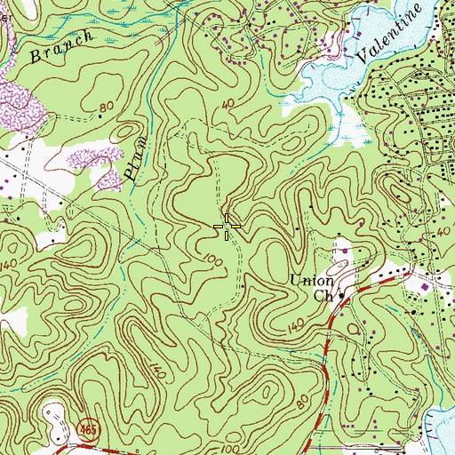 Topographic Map of Valentine Creek, MD