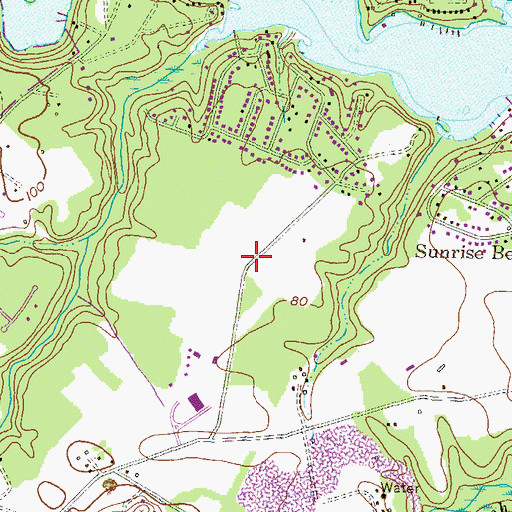 Topographic Map of Whitneys Landing Farm, MD